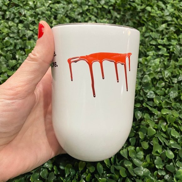 True Crime Insulated Wine Cup 15 oz with Reusable Straw - Picture 2 of 5